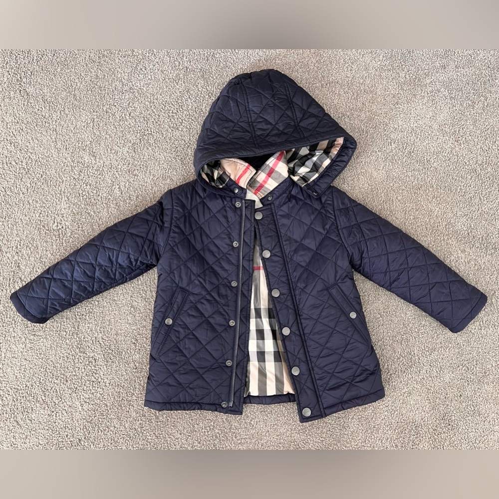 BURBERRY Kids Quilted Jacket w/Detachable Hood